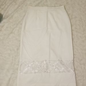 Womens White Casual Skirt